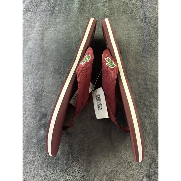 Lacoste Men's Randle SPM Canvas Flip Flop Red Size 11  New - Picture 9 of 16